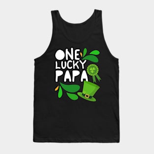 One Lucky Papa, Luckiest Papa, Luckiest Papa Ever, St Patrick's Day Papa Tank Top